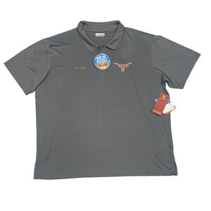 Texas Longhorns Columbia PFG Shirt Mens 2XL XXL Gray Polo NCAA College Football